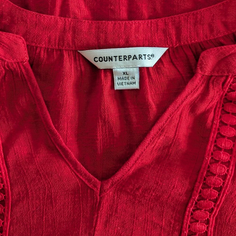 Women's Counterparts blouse, red, size XL - Picture 4 of 4